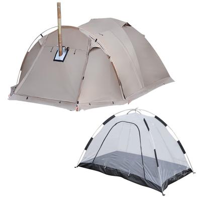 Ohnivzdorný vodotěsný kupolový stan pro 2 osoby se sněhovou zástěnou pro kempování, turistiku a lov