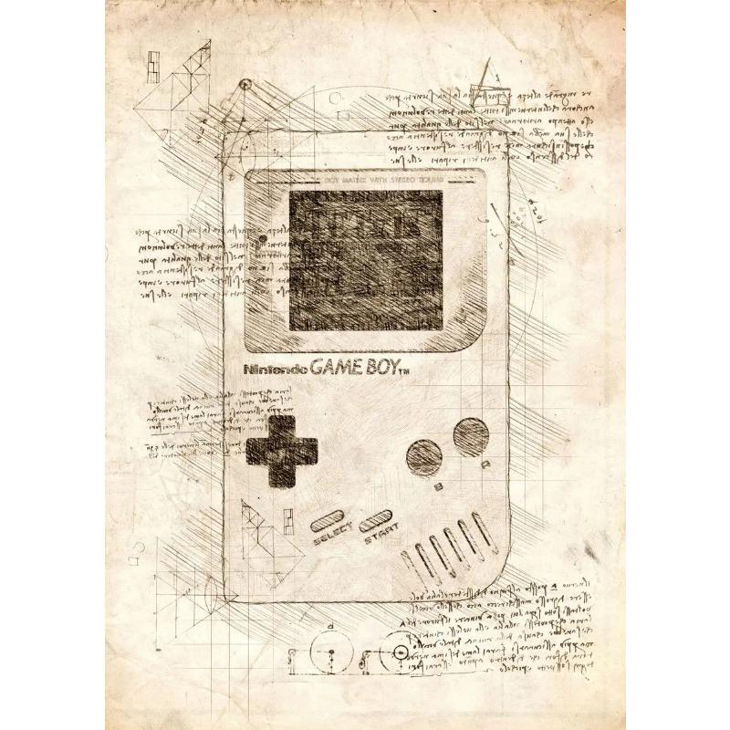 Pop Vintage Sketch Video Game Handle VR Gaming Poster Wall Art Pictures Canvas Painting Gamer Room Home Decor