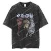 2026 Retro Washed Version of Jujutsu Kaisen Comic T-shirt. Anime Pattern Short-sleeved Cotton Casual Shirt. Street Style Design