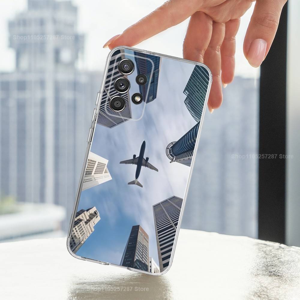 

Авиация Искусство Чехол для самолета для Samsung A30,71,51,S9,10,20,Ultra,Lite,S22,FE,23,21,Plus, Прозрачный, Силикон SamsungS24Ultra 5G