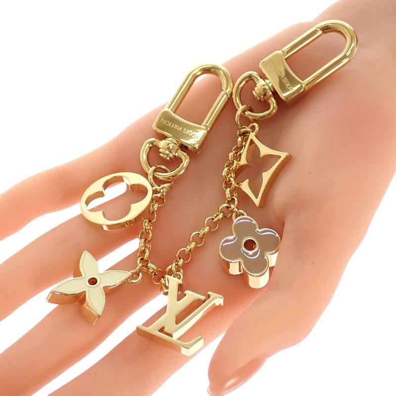 Louis Vuitton M01413 Monogram Bag Charm Gold/pink Metal Women