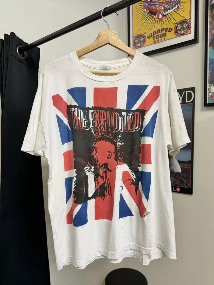 THE EXPLOITED BAND Футболка с перепечатанным флагом Великобритании Размер S-5XL Унисекс Футболка M