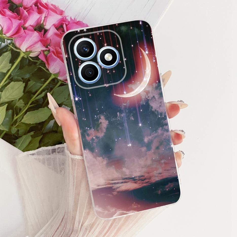 For Honor X8d 4G Case Cute Cat Luxury Flowers Painted Cover Soft Slim Phone Case For Honor X8d X 8d HonorX8d 4G Back Cover Coque