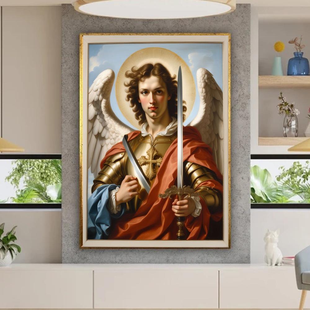 Anioły Renesansowe Druki Plakatowe Do Galerii Salonu Wystroju Domu Archanioł Michał Z Mieczem Obraz na Płótnie Sztuka Ścienna