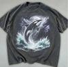 Vintage Orca Mitternacht 90er Grafik Herren Kinder T-Shirt, Retro Schwertwal Shirt, Mondlicht Ozean Blitz Tee