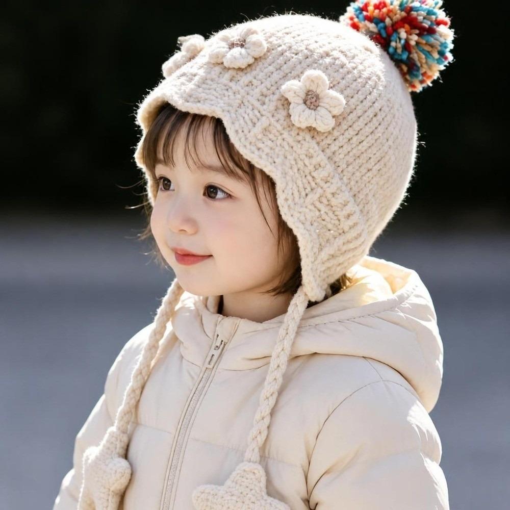 Windproof Baby Earflap Hat Thick Knitted Children Cap Comfort Toddler Bonnet Daily