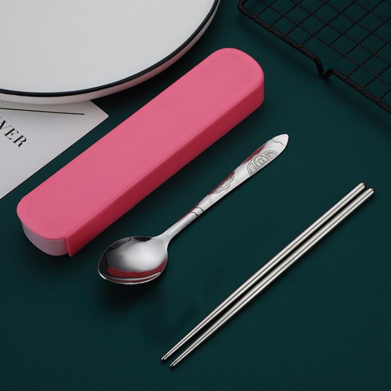 Eco-Conscious Stainless Steel Travel Flatware with Case Reusable for Camping and Adventures A8