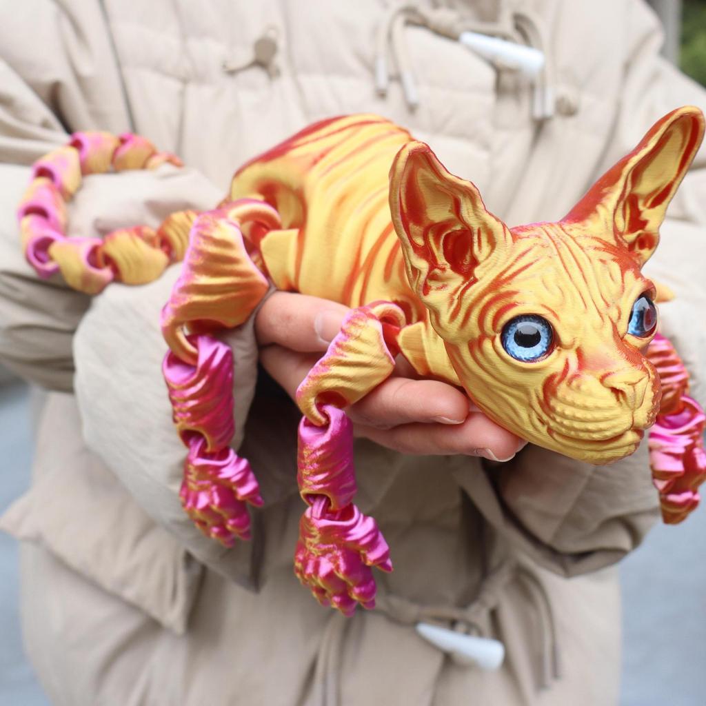 Home Decoration 50Cm3D Printing Sphinx Cat Animal Toy Realistic Hairless Doll Articulated Cat Plush Toy Cat Enthusiastcollection