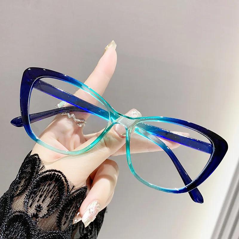New Myopia Glasses Men'S Trend Luxury Eyeglasses Fashion Women'S Myopia Glasses Cat Eye Anti-Blue Light Glasses For Women