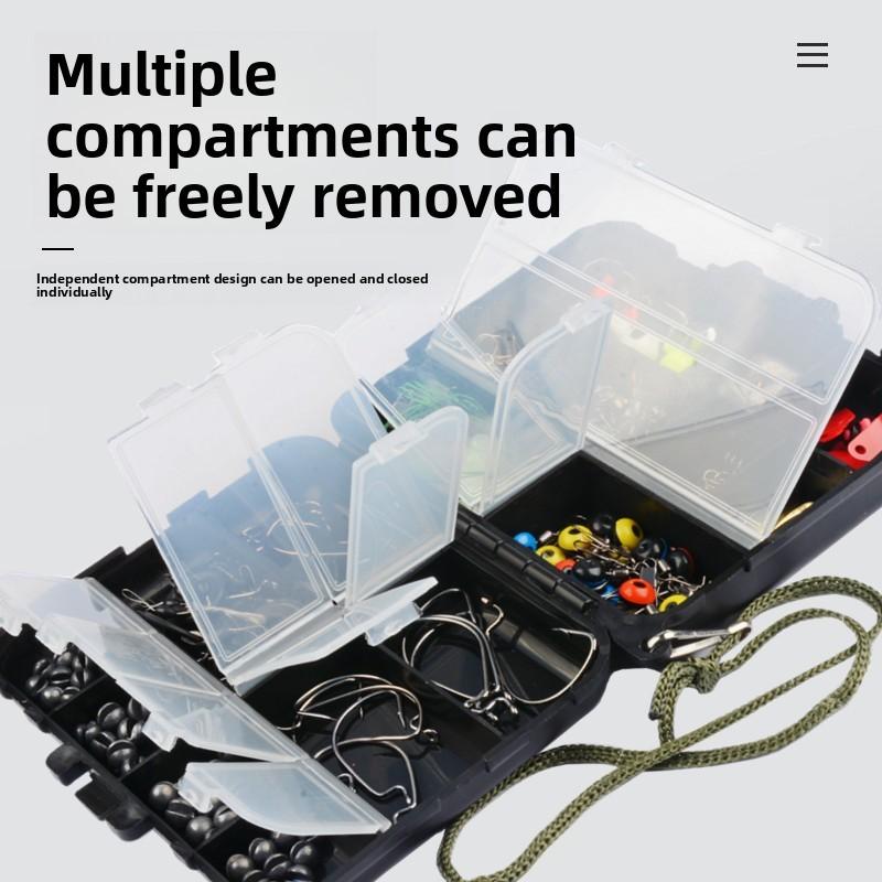 188 Piece Fishing Tackle Kit With Swivels Hooks For Saltwater Anglers
