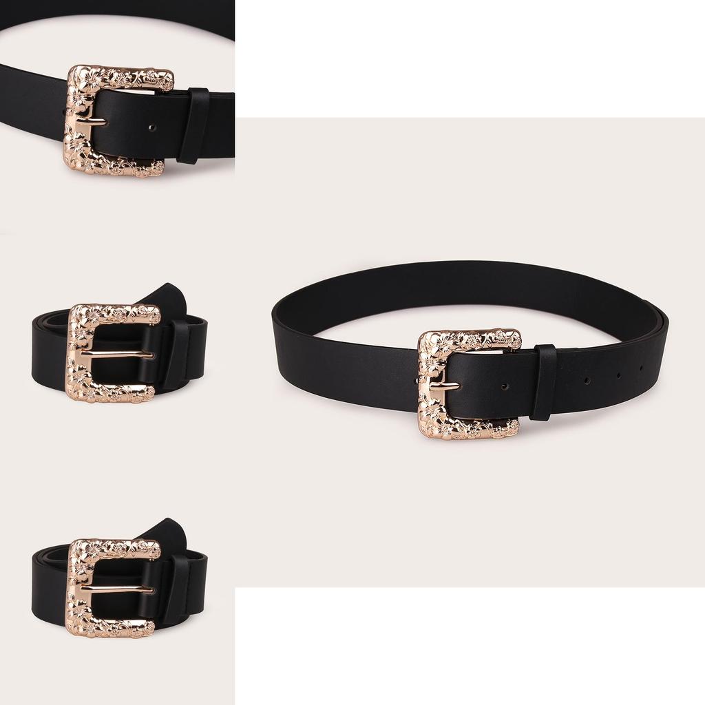 Art Nouveau Belt With Oversized Buckle And Textured Pattern For Fashion Enthusiasts