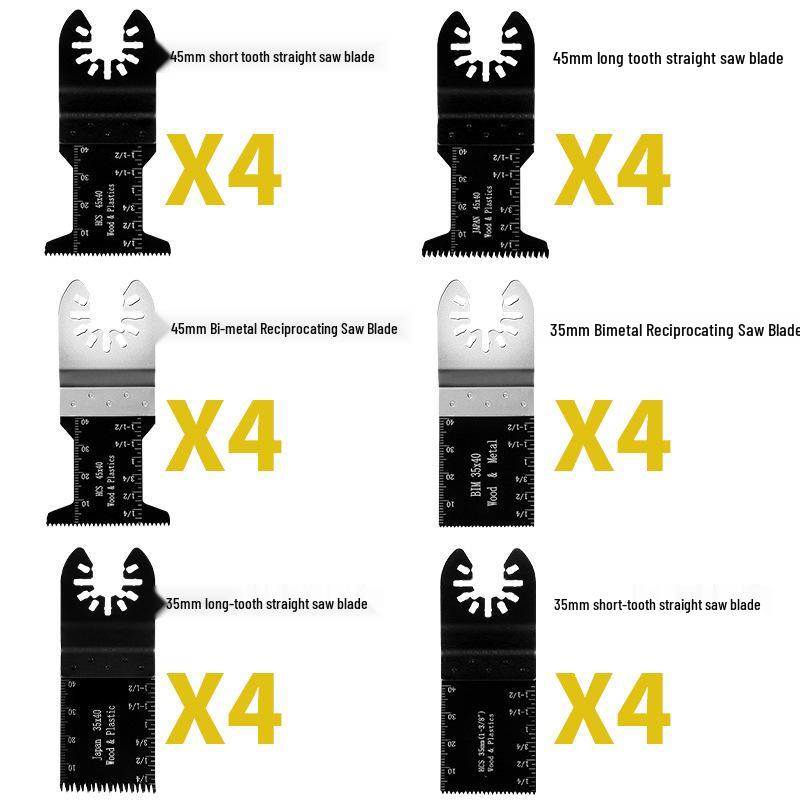 24-Piece Universal Oscillating Saw Blade Set - Multi-functional Quick-change Accessories for Woodworking and Hole Cutting