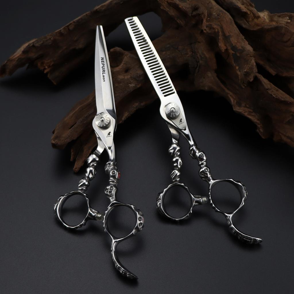 Lhg-18 Silver 6.0 Inch 440C Special-Shaped, Hair Scissors, Hair Scissors, Flat Scissors, Bangs Scissors