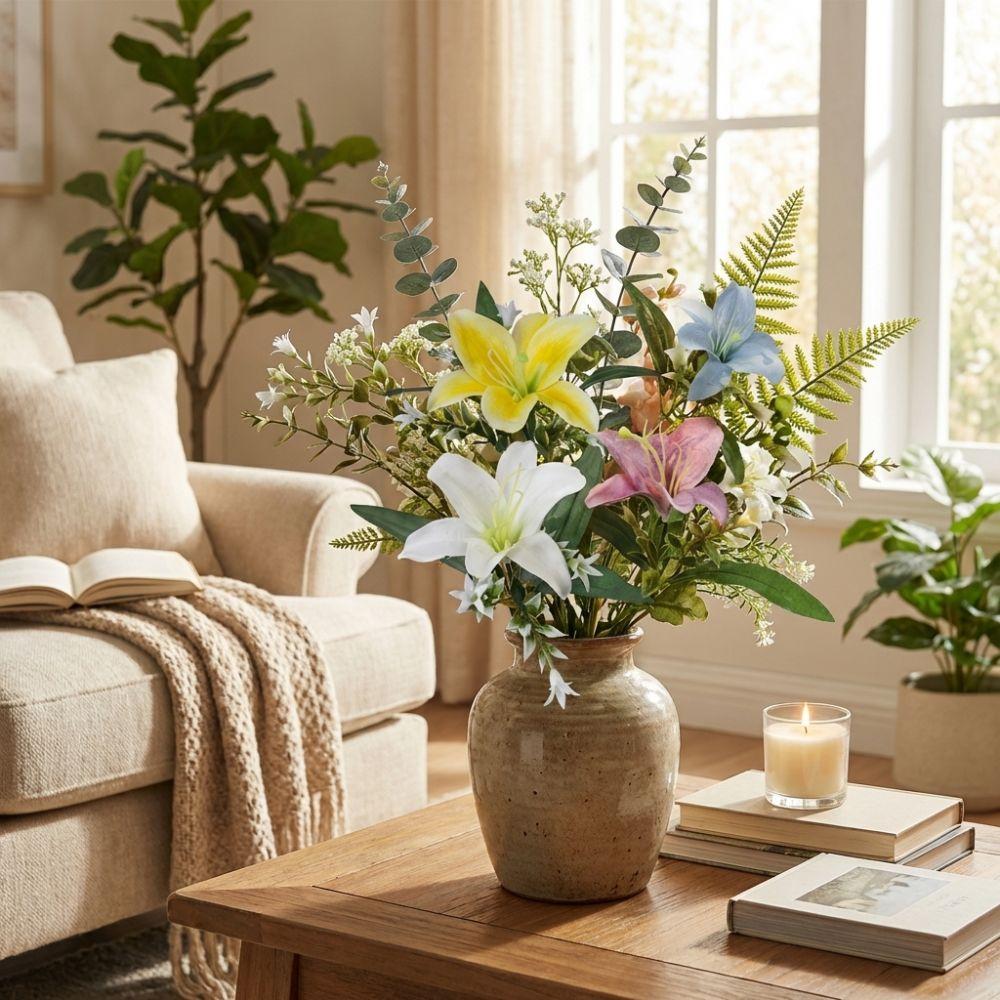 Plastic Simulated Flower Handmade Silk Fake Bouquets Centerpiece Fake Flowers  Wedding Decor