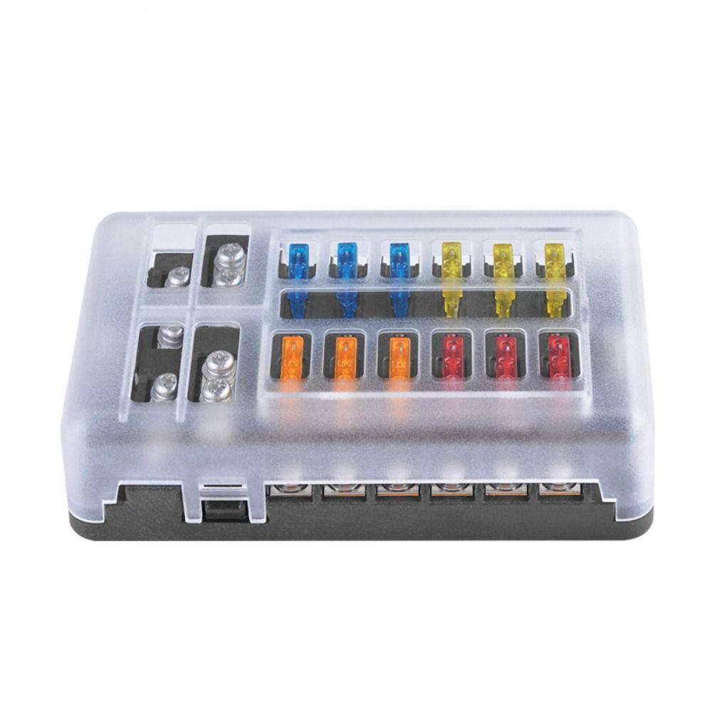 12-Way Circuit Fuse Block LED Indicator Fuse Holder Box Circuit Indicator  Marine Application