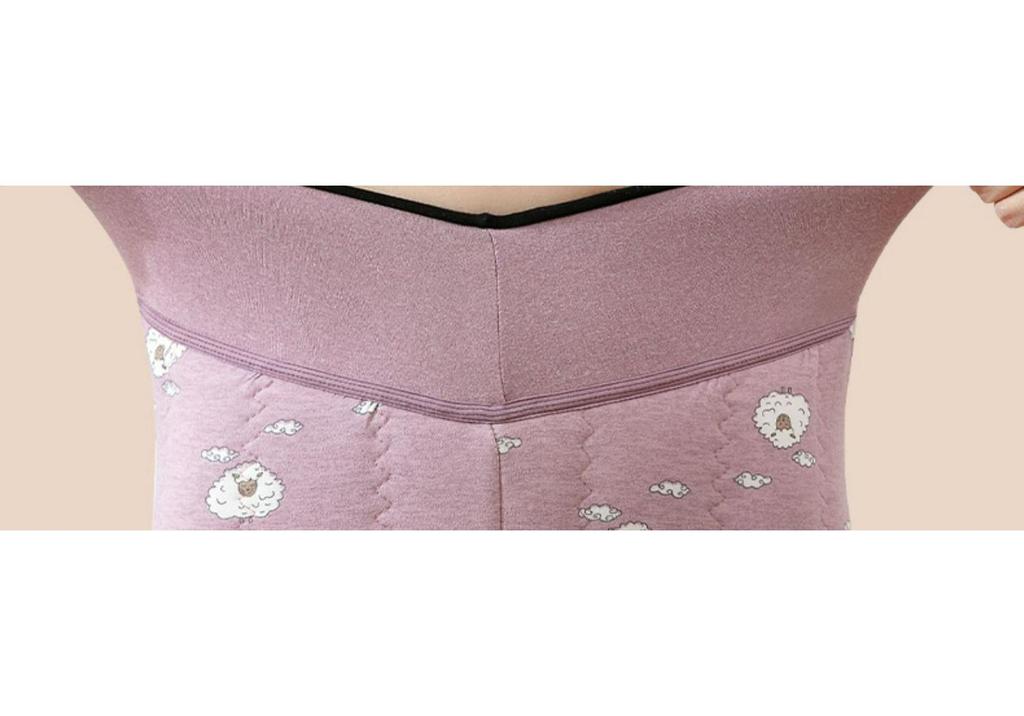 High-Waisted Women's Extra-Thick Fleece-Lined Thermal Wool Cotton Pants Plus Size