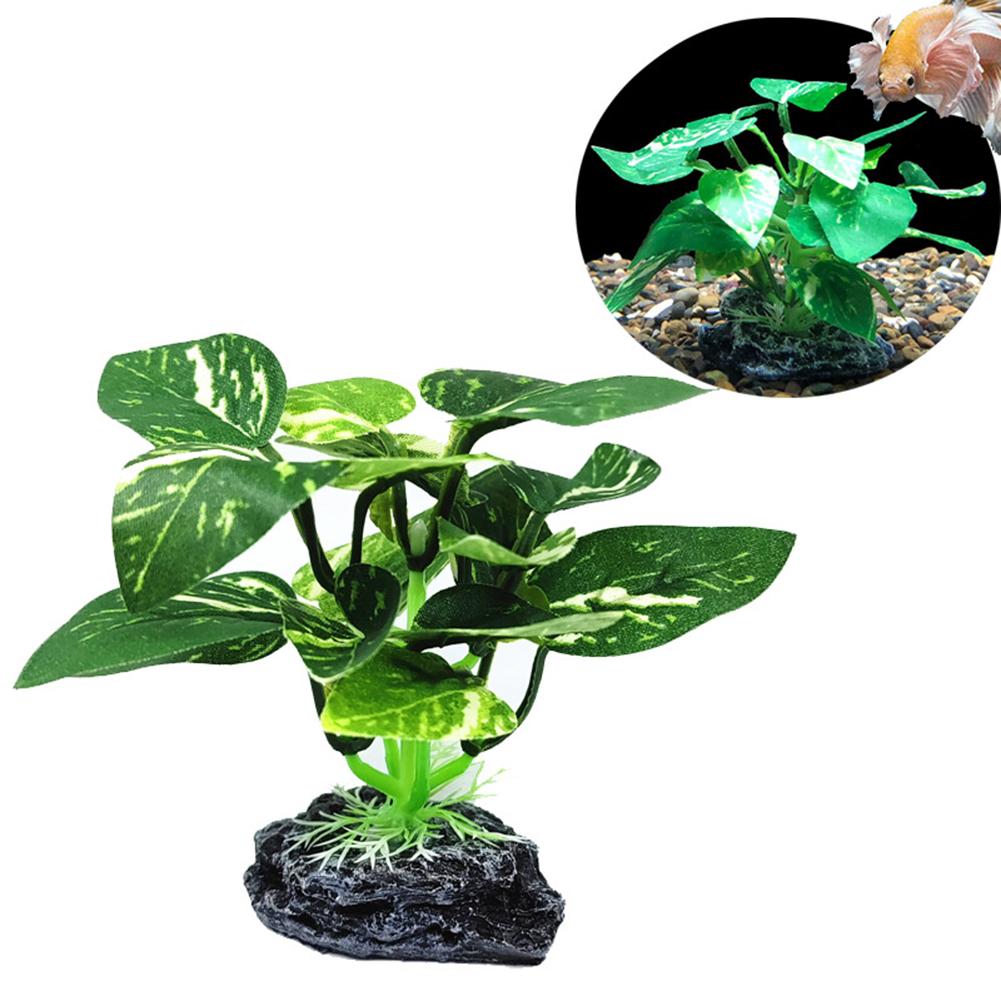 Simulated Reptile Plants For Terrarium Decor, Realistic Artificial Water Plants With Base Amphibian Habitat Decoration, Snake Tortoise Tank Accessorie