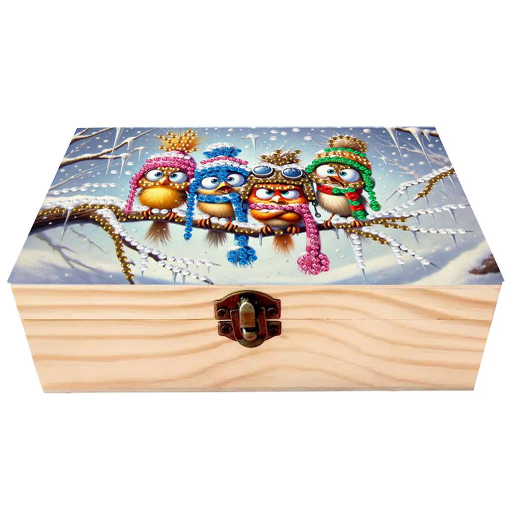DIY Wooden 5D Diamond Art Diamond Art Storage Box DIY 5D Craft Jewelry Box for Adults Rings Beads and Jewelry Accessories