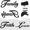 3 Pieces Metal Word Sign Set – Black Rustic 'Faith,' 'Family,' and 'Love' Wall Art, Elegant and Inspirational Metal Wall Decor