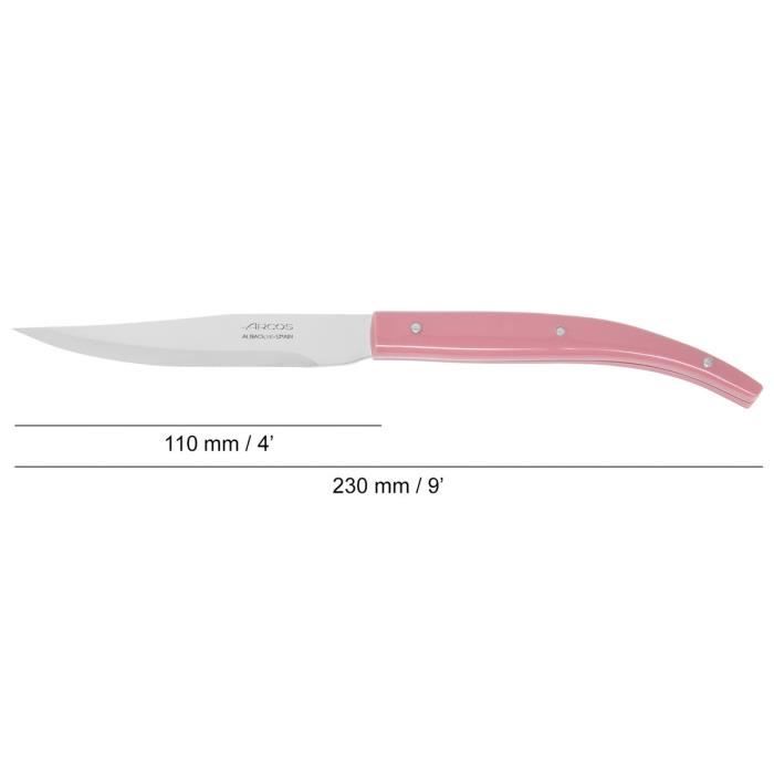 Steak Knives - ARCOS - Set of 4 - NITRUM® Stainless Steel Blade - 110/230 Mm - Pink