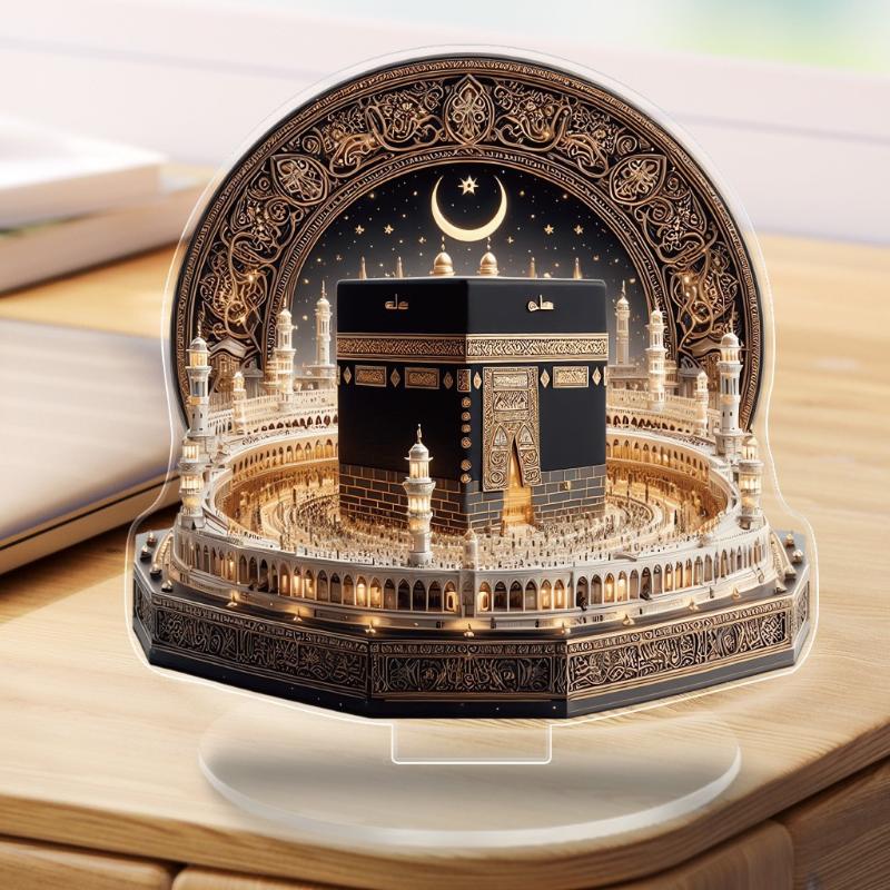 2D Acrylic Moon Craft Decoration For Ramadan Castle Church Architecture Lslamic Decoration Muslim Family Gathering Table Gifts