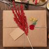 Neuer Weihnachts-Rotbeeren-Zweig Künstliche Stechpalmenbeeren Staubgefäße Blumenkranz für Weihnachtsbaumschmuck Neujahrsparty Heimdekoration