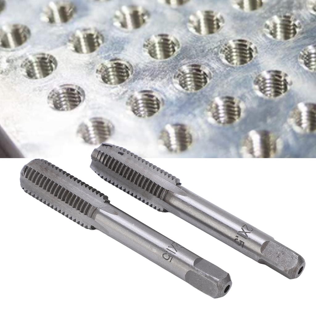 2Pcs Straight Flute Tap High Speed Steel   Hand Flute Tap Standard Screw Tapping Tool