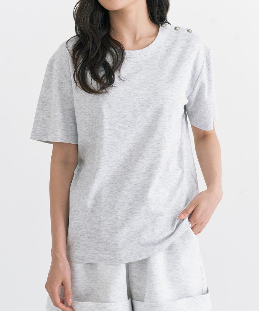 Peulleio Button T-Shirt _ Gray