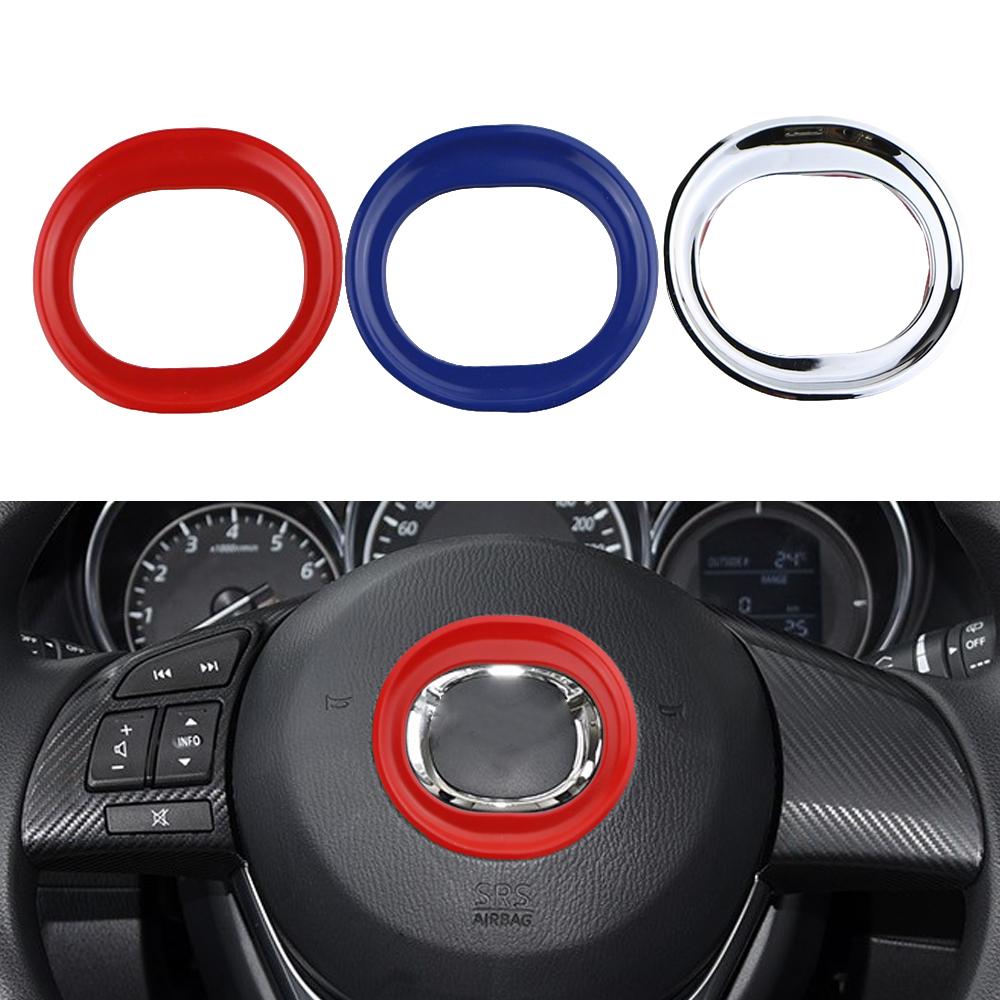 For Mazda 2 3 6 2016 2017 CX-3 2014-2017 CX-5 2012-2016 Steering Wheel Center Trim Logo Ring Decorative Sticker Accessories