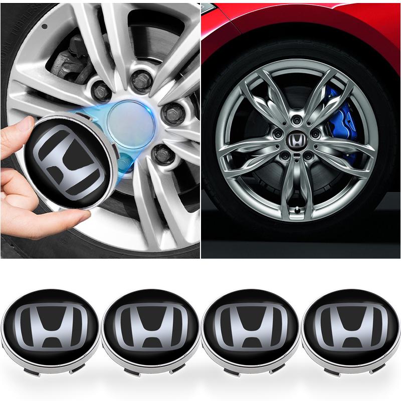 4 szt. 56mm/60mm Naklejka na środek piasty koła samochodowego Kapsel Emblemat Osłona pyłoszczelna na piastę felgi dla Honda Jazz Insight Civic Xrv Hrv Crv Brv City Accord Fit
