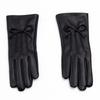 Women's Colorful Genuine Leather Gloves Bow Sheepskin Gloves  Women's Warm Cycling Clothing Gloves for Autumn and Winter