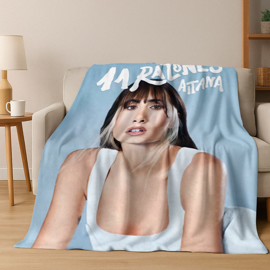 3D A-Aitana Spanish Singer Art Flannel Blanket,Cozy Soft Throw Blanket for Home Bedroom Bed Sofa Picnic Office Cover Gift Kids