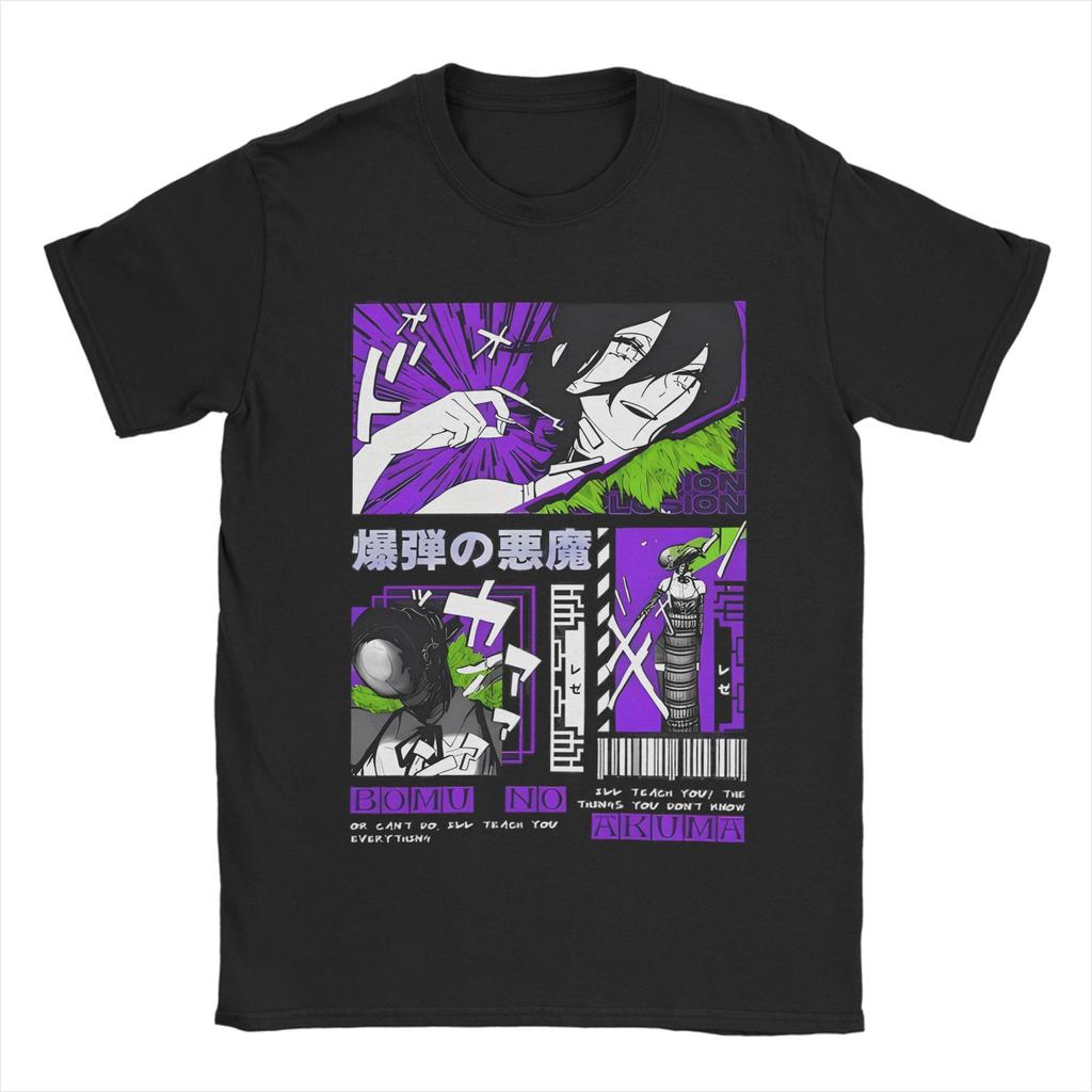 Funny Makima Chainsaw Man T Shirt For Men Women 100%Cotton Short Sleeve  Round Neck Summer Top Tee