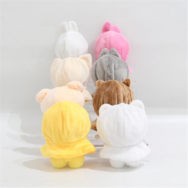 Soft Plush Dog Hooded Cloak For Kids Role Play Costume Accessory Thick PP Cotton Fill Doll Keychain Head Cover