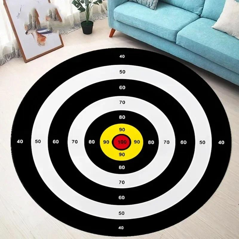 Dartboard Pattern Round Non-slip Rug  Bullseye Round Rug  Youth Bedroom and Living Room Chair Cushion Stylish Home Decor Rug