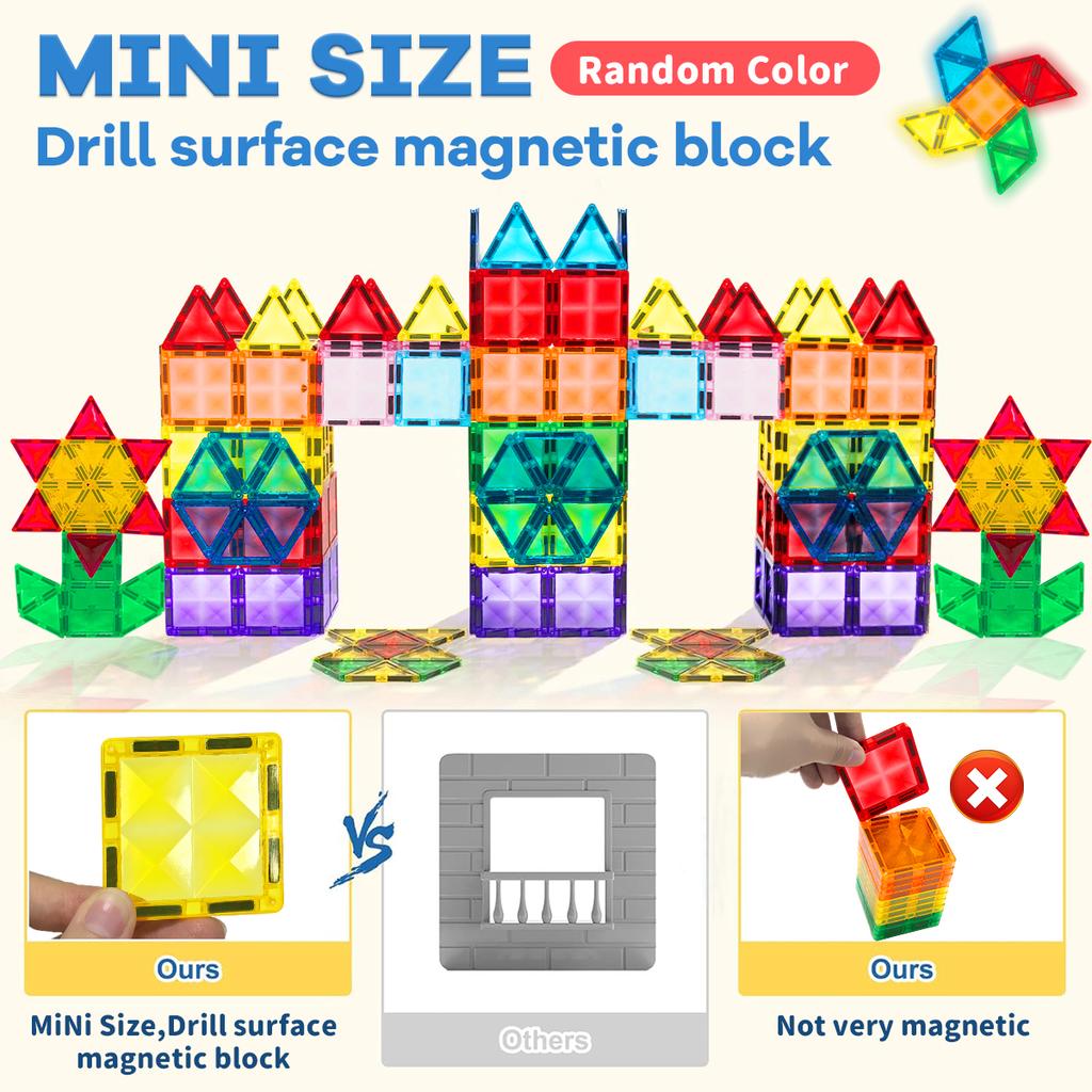 36/56/86PCS Magnetic Building Blocks Construction Set 3D Toys For 3+ Years Kids Montessori Educational STEM Building Blocks Toys