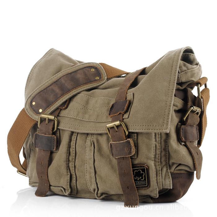 Men's Seven-Color Cotton Canvas Crossbody Bag - Student & Outdoor Casual Messenger Style