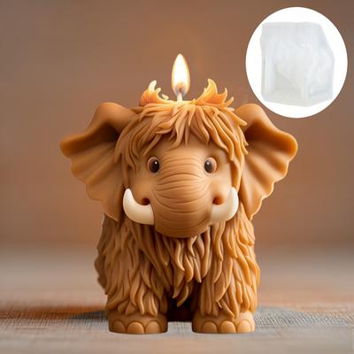 Moule en Silicone Mignon Mammouth 3D Bougie Forme Éléphant Moule en Résine Mignon Éléphant Moule en Plâtre Cadeau Nouvel An Noël Moules Artisanaux