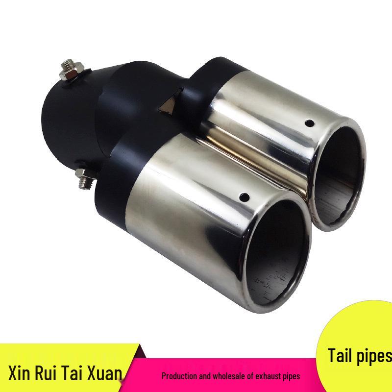 Compatible with Cruze, Focus, New Sail: Silver Slant Mouth Muffler Bend Pipe Tailpipe - 704c.