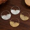 1 Pair Women Earrings Retro Bohemia Style Drop Earrings Fan-Shaped Semicircular Design Distressed Earrings