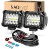 NAOEVO 4 Zoll 2 Stück LED Pod Lichter Spot Flut Combo LED Nebel Fahrlicht 4x4 Offroad Lichter Arbeitsleuchten für LKW Boot ATV UTV Jeep