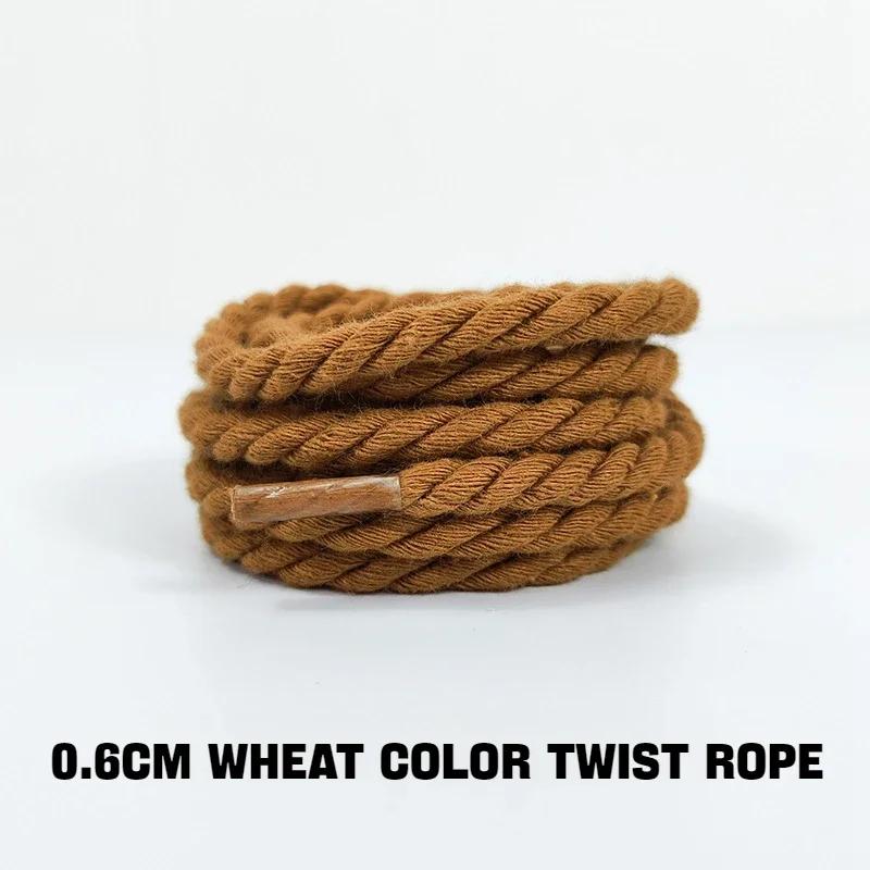 1 pár nových kulatých tkaniček do bot 0,6 cm silnější bavlněné tkaničky kroucené tkaničky do tenisek bot boty tkaničky pro boty pro AF1/AJ1