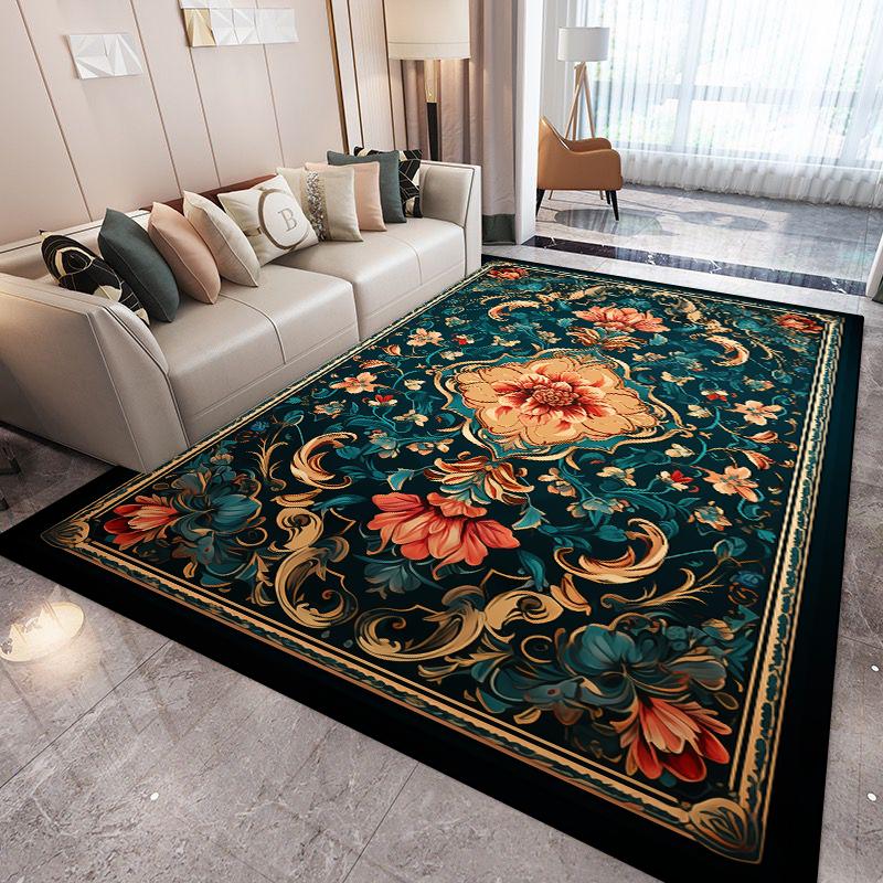 Große Größe Perserteppich Wohnzimmer Luxus Heimdekoration Teppiche Rutschfest Schlafzimmer Weiche Matte Waschbar Couchtisch Lounge-Teppiche
