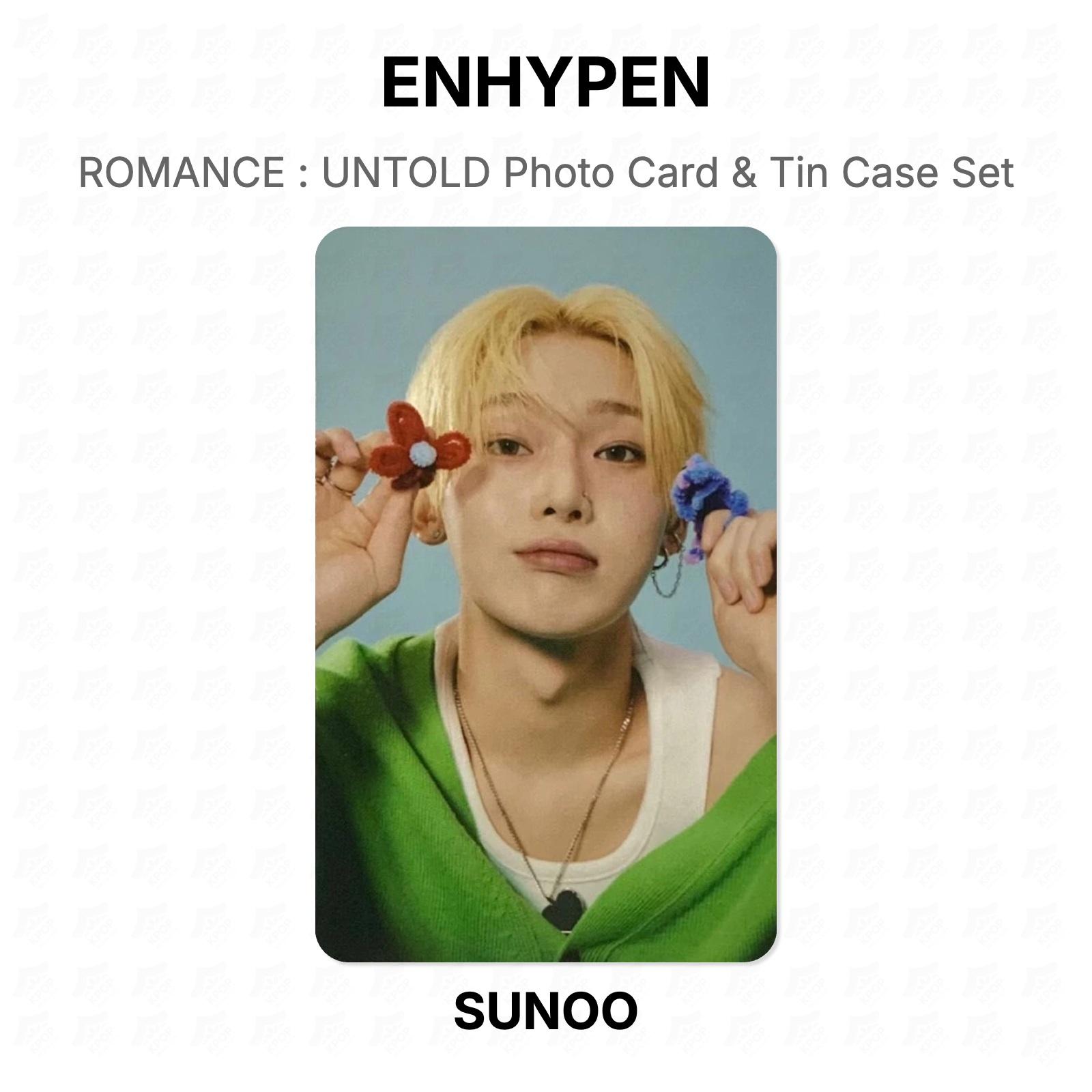 ENHYPEN ROMANCE : UNTOLD Photo Card & Tin Case Set Official Photocard SUNOO