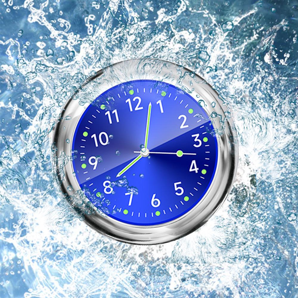 Luminous Motorcycle Car Clock Auto Internal Stick-On Mini Waterproof Watch Mechanics Quartz Clocks Auto Ornament Car Accessories