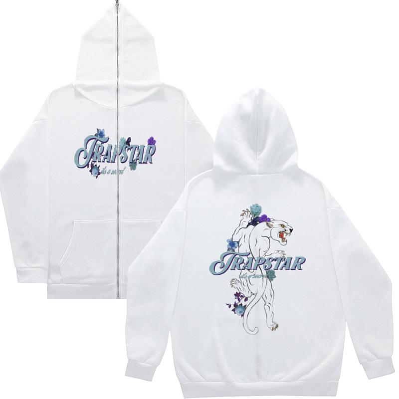 American Revenge Fleece Sweater Men's and Women's High Street Hoodies Trapstar Zip-up Cardigan Jacket Autumn and Winter
