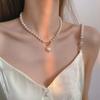 New Simulation Pearl Necklace Women's Fashion Peach Heart Pendant Jewelry Gift