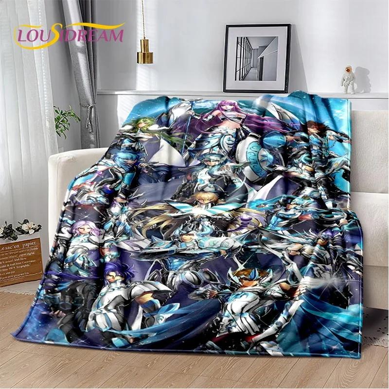 Cartoon Saint Seiya 3D Retro Soft Flannel Blanket for Beds Bedroom Sofa Picnic,Throw Blanket for Cover Outdoor Leisure Nap Gift