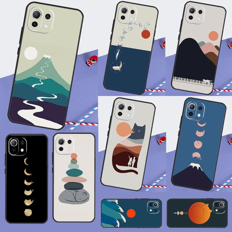 Cat Mount Fuji Japan Wave Landscape Cover For Xiaomi 13 14 15 Ultra 11T 12T 13T 14T Pro POCO X7 Pro X3 X5 F5 F6 M6 X6 Pro Case