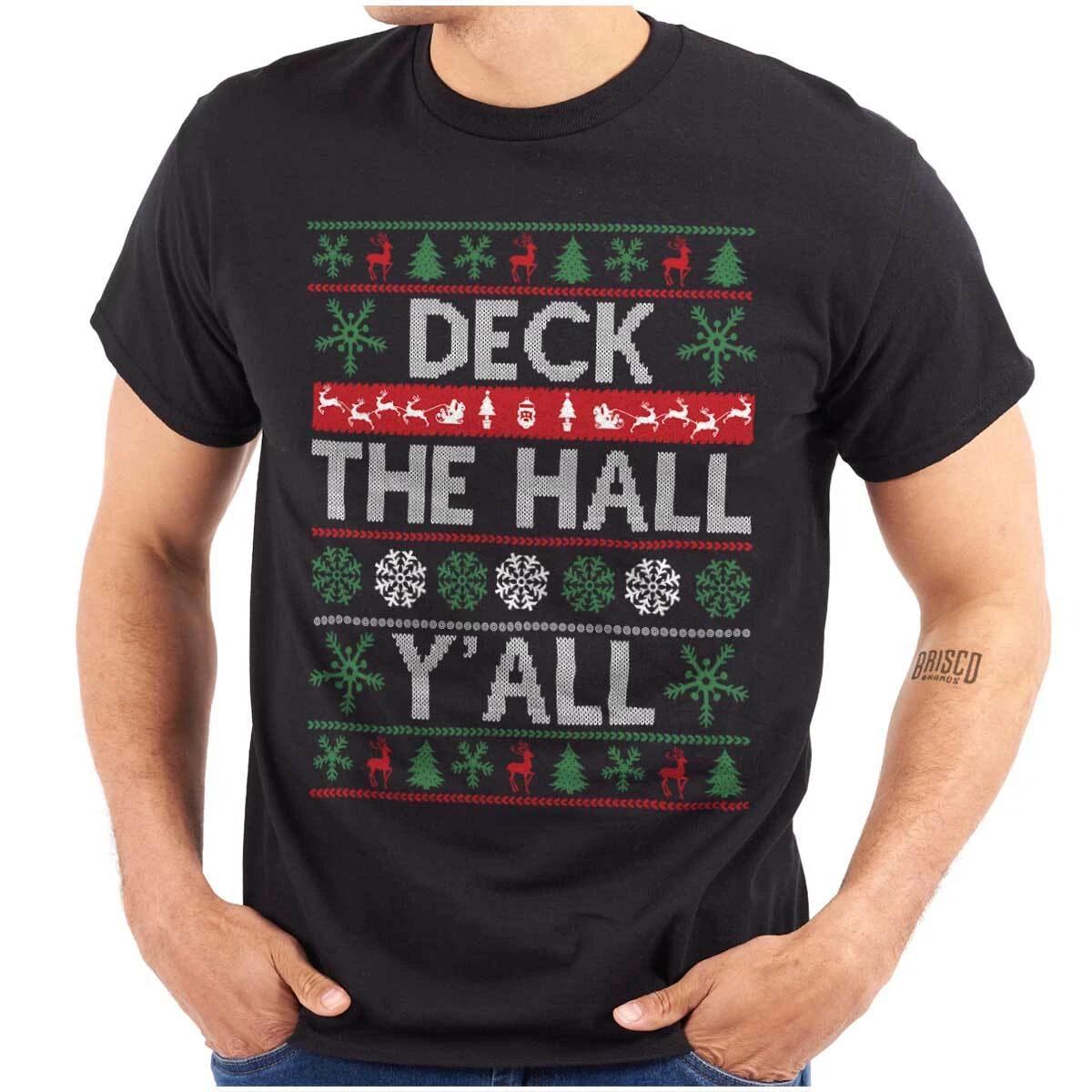 Ugly Christmas Deck the Hall Yall Stitch Womens or Mens Crewneck T Shirt Tee XXXXL